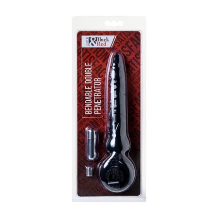 Penis for a penis with vibration Black & Red by Toyfa, silicone, black color, 24 cm