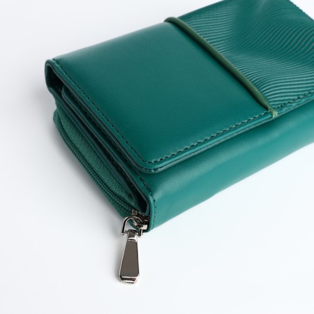 Women's wallet on the button, green color-3