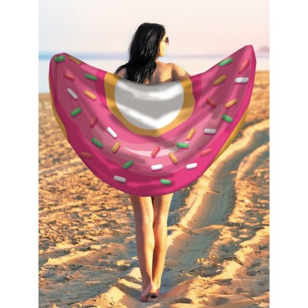 Pareo and beach rug "Pink Donut", D = 150 cm