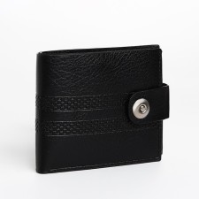 Male purse for magnet, department for bills, for maps, for coins, black color