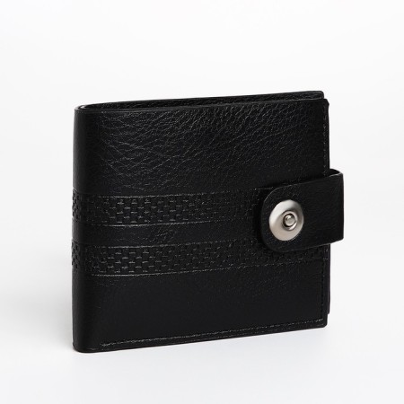 Male purse for magnet, department for bills, for maps, for coins, black color