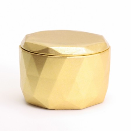 Candle "Marble" in a candlestick of gypsum with a lid, 8.5x6cm, gold-4