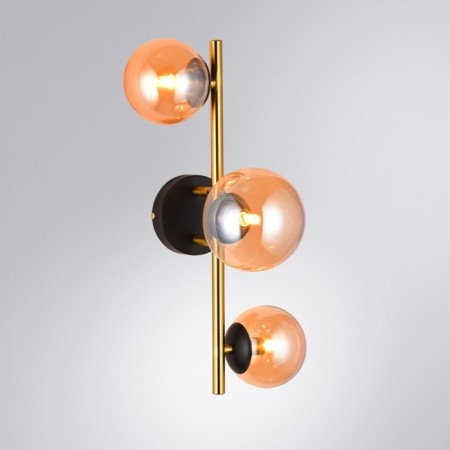 Ceiling chandelier Arte Lamp Gemini A2243PL-3PB, G9, 3x33 W, 24x42x22 cm, copper, black-1