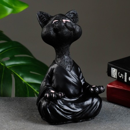 Figure "Cat Yoga" Black, 11x23x6cm