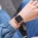 Women's watch, 4.1 x 4.1 cm, silicone strap, black