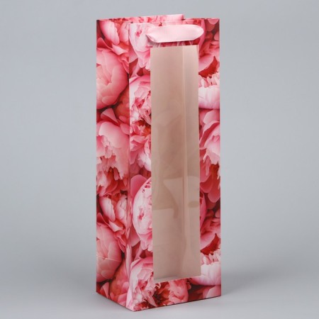 Gift package for a bottle, packaging, "flowers", 36 x 13 x 10 cm-1