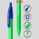 Handle Automatic Erichkrause R-301 Neon Matic, node 0.7 mm, blue ink, writing line 2000 meters