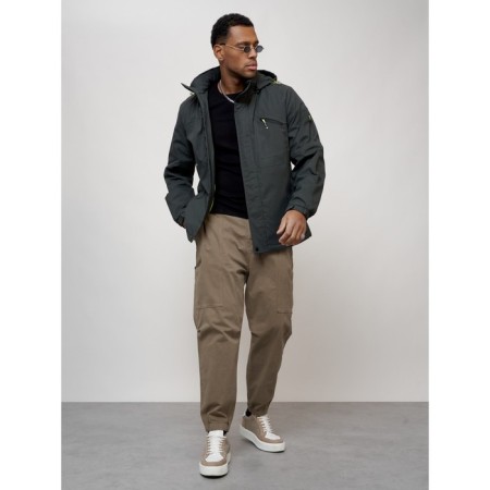Sports male jacket, size 52, dark gray color-5