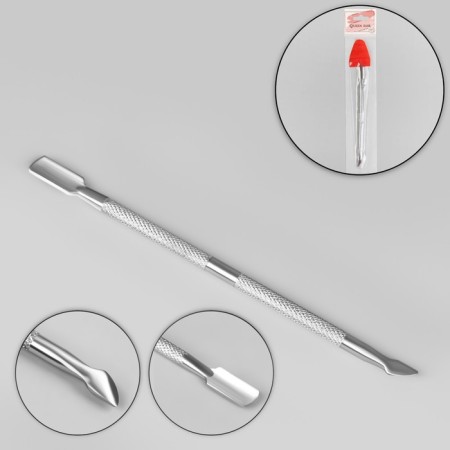 Chaber bilateral, bent blade, hatchet, in a case, 12.6 cm, silver color-1