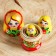 Nesting doll "strawberry", yellow dress, 3 puppet, 10 cm