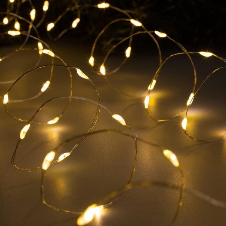 Garland "thread" 5 m dew, ip20, silver thread, 100 LED, glow warm white, 2 modes, AAH3-2