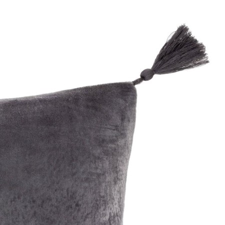Decorative pillowcase with brushes Ethel Color gray, 45x45 cm, polyester, velor-1