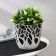 Kashpo for flowers with a “Forest” insert, 3 l, white-black color