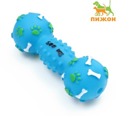 The food toy "dumbbell 500 kg", 17.5 cm, blue