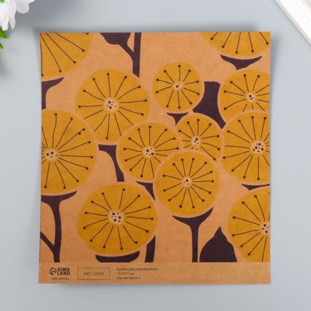 Scrapbooking paper bilateral craft "Flowers" density 180 g 15.5x17 cm-2