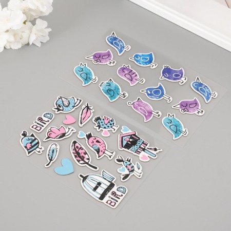 Stickers for creativity "bird" set 2 sheets 22x12.5 cm-2