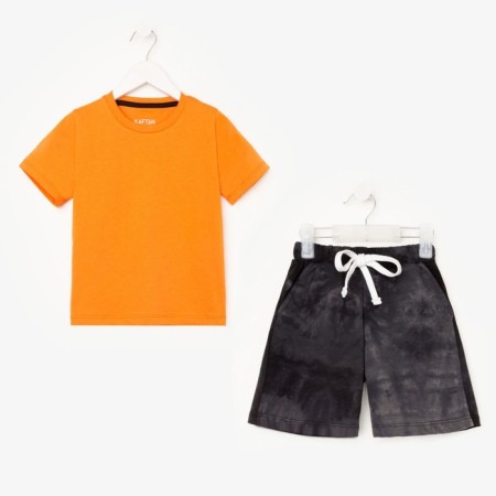 Costume for a boy (T-shirt, shorts) KAFTAN "Trendy" Size 32 (110-116), Orange color-8