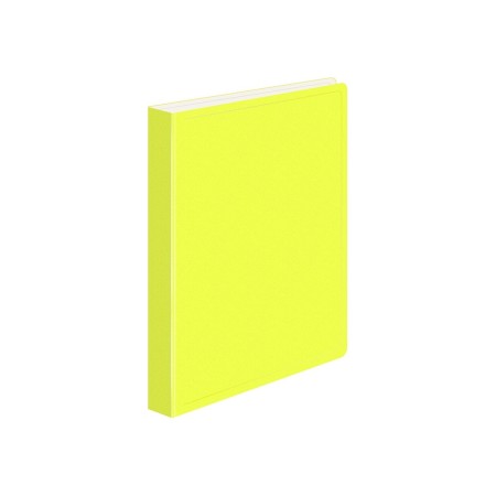 Folder with A4, 700 microns, 27 mm, calligrata duble neon, inner pocket, up to 180 sheets, yellow neon-1