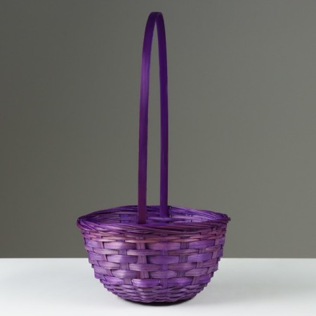 Wicker basket, 20 x 11/35 cm, purple, bamboo-2