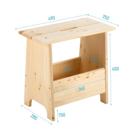 Stool with the storage department Perjohan, 49x25x45, a pine array-1