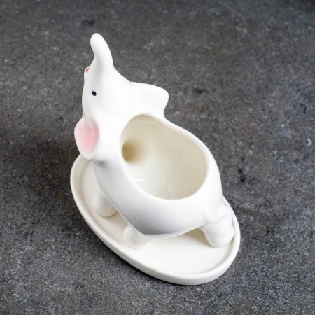 Pot "Elephant Gideon" White, 14.5x7.5x12cm-4