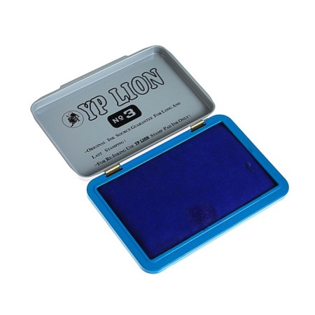 Stamping pillow, blue, in a metal box, No. 3, 10 x 7 cm