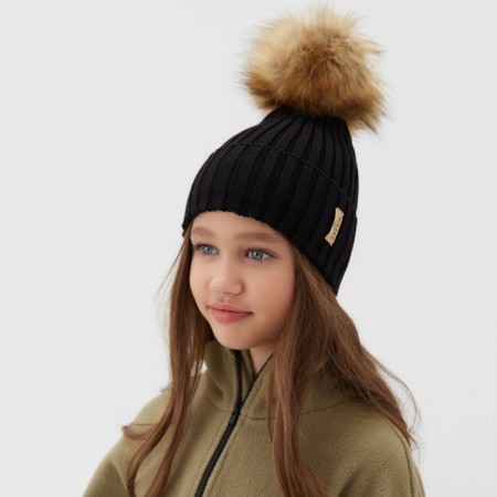 Children's hat minku rr 54-56, black color-1