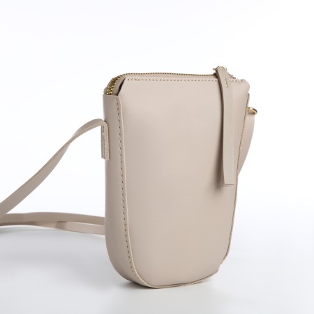 Bag Women's Cross-Bodi with a zipper, beige color-3