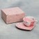 Ceramic Gift Set "Dream": a mug of 120 ml, a saucer, a pink color