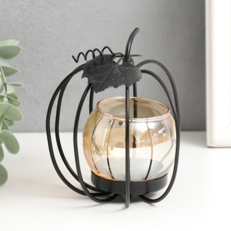 Climber metal, glass per 1 candle "Apple" D-4 cm 11x9x12 cm-3