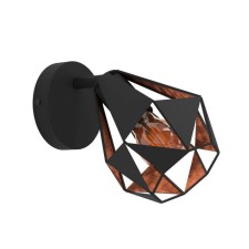 Bra Carlton 7, 1x40W, E27, steel, black, copper