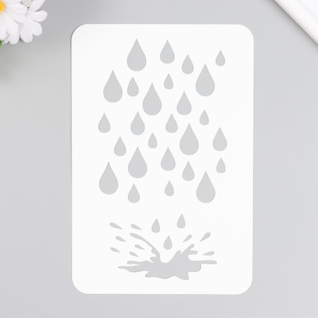 Plastic stencil "Rain" 16x24 cm
