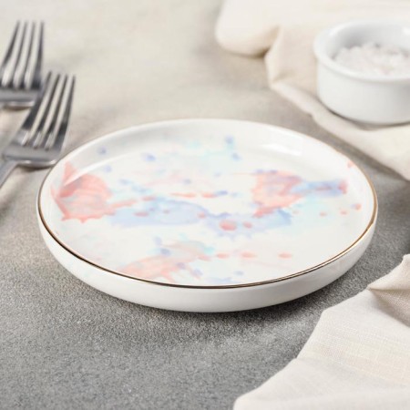Ceramic “Watercolor” plate, D = 15 cm-1