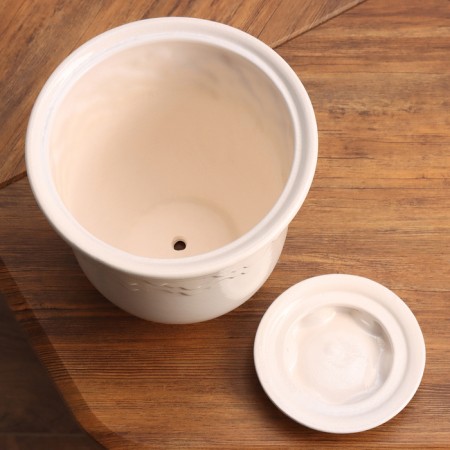 Pot Flower Uta No. 3, white 2.5 liters-3