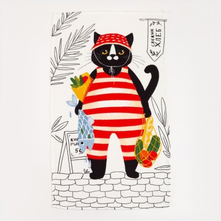 A set of kitchen towels of the “cat in the kitchen” 35x60cm-2pcs, 100% HL-2