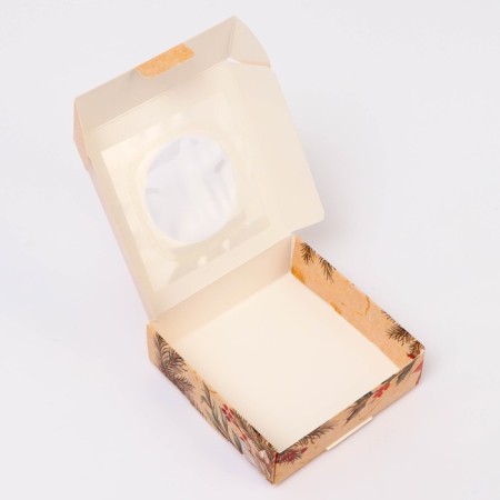 Gift box team with the window "Happy New Year!", 10 x 10 x 3 cm-4