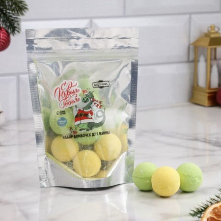 A set of bath bombs "Happy New Year!" 6 pcs 20 g, aroma apple and banana