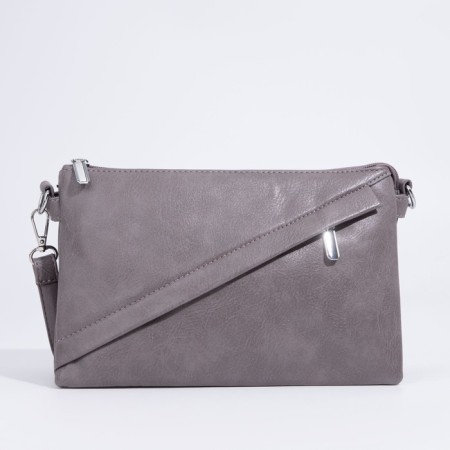 Bag Cross-Bodi with a zipper, gray color