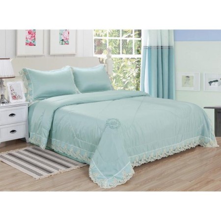 A set with a blanket "Tiara", size 160x220 cm, 160x240 cm, 50x70 cm, menthol color