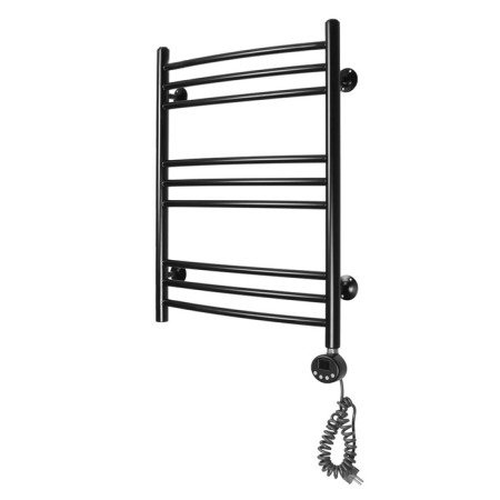 Domoterm electric heated towel rail "Calipso" P9, 500x700 mm, right, black matte