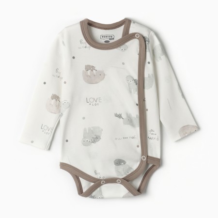 Body baby, white color/bears, height 68 cm