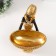 Souvenir Polystone stand "African sits, with a wicker basket" Gold 16x16x23 cm