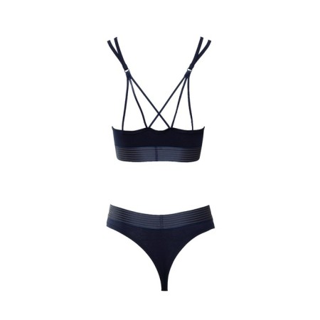 Female set (top with thin straps, panties), color dark blue mix, size 46-48-15