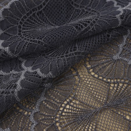 Lace elastic fabric, 180 mm × 2.7 ± 0.5 m, graphite color-1