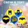 Candle for the cake "Happy Birthday!", 5 pieces, superheroes