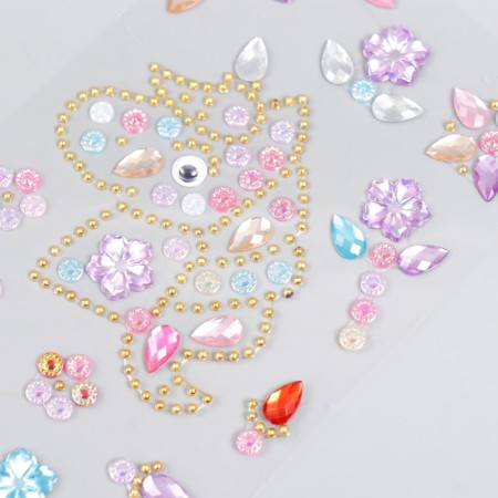 Sticker of rhinestones plastic "Unicorn" MIX 19x9 cm-4