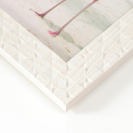 Photo frame plastic 15x20 cm "Rombs. Texture of wood" white 23.5x18.5 cm-2
