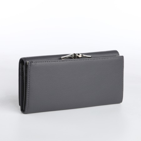 Women's wallet on magnet, gray color-1