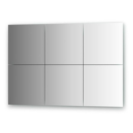Mirror tiles with fedet 15 mm, - set 6 pcs square 30 x 30 cm, silver EvoForm