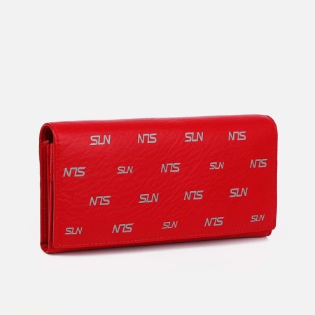 Women's wallet on magnets, red color